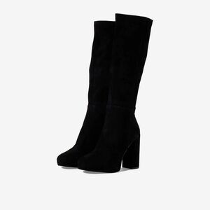 Steve Madden Y2K Marcello Black Suede Office Siren with Chunky Block Heel Size 6